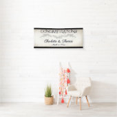 ソフトエレガント葉スクリプ結婚ト 横断幕 (インサイチュ)