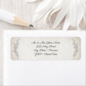 ソフトエレガント葉ススクリプトの結婚差出人住所 ラベル (インサイチュ)