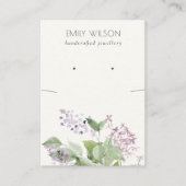 ソフトエレガント薄紫フローラネックレスイヤリングディスプレイ 名刺 (正面)