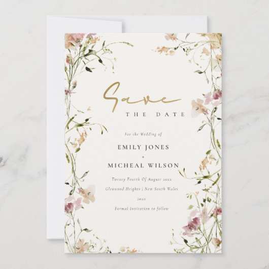 ソフトエレガント赤面グリーンレッドメドウウォーターの色 セーブザデート (正面)