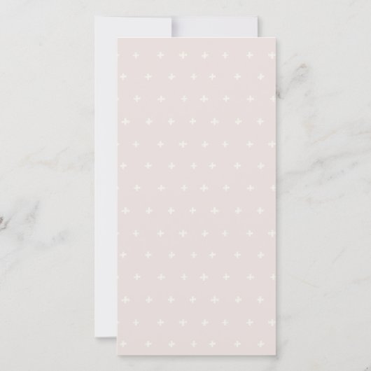 ソフトエレガント赤面ピンクベリーフローラベビーガール 案内状 (裏面)