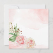 ソフトエレガント赤面ピンクローズブライダルシャワー 招待状 (裏面)