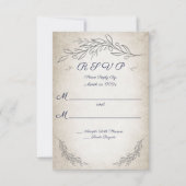 ソフトエレガント離れウェディングRSVPカード 出欠カード (正面)