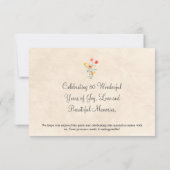 ソフトエレガント80thバースデーパーティーフローラ80 サンキューカード (裏面)