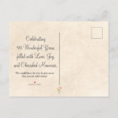 ソフトエレガント90th誕生日パーティーフローラ90年 インビテーションポストカード (裏面)