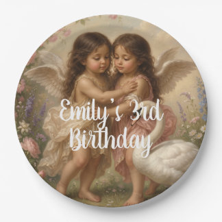 ソフトエンジェル・ケルビムの女の子の誕生日 || ペーパープレート