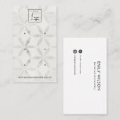 ソフトオフホワイトフローラ3スタッドイヤリングディスプレイカード 名刺 (正面/裏面)