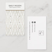 ソフトオフホワイトフローラ3スタッドイヤリングディスプレイカード 名刺 (正面/裏面)