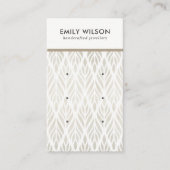 ソフトオフホワイトフローラ3スタッドイヤリングディスプレイカード 名刺 (正面)