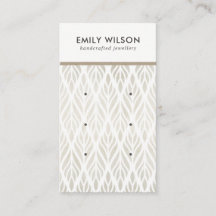 ソフトオフホワイトフローラ3スタッドイヤリングディスプレイカード