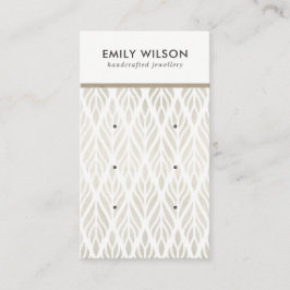 ソフトオフホワイトフローラ3スタッドイヤリングディスプレイカード 名刺