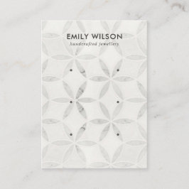 ソフトオフホワイトフローラ3スタッドイヤリングディスプレイカード 名刺