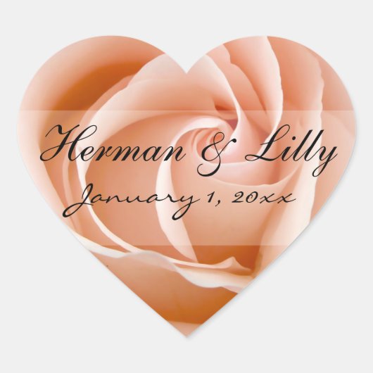 ソフトオレンジバラパーソナル結婚ズ ハートシール (正面)