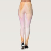 ソフトオレンジピンクウォーターカラーシェブロン レギンス (裏面)