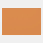 ソフトオレンジ、グリーン&クリームプレイド ラッピングペーパーシート (正面2)