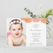 ソフトオレンジ&ピーチピーニークロスガールバプテスマ 招待状 (スタンド正面)