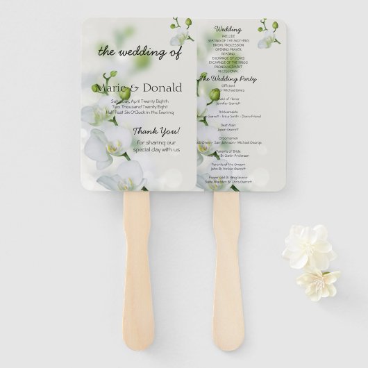 ソフトオーキエレガントッド結婚式 プログラム ハンドファン (正面&裏面)
