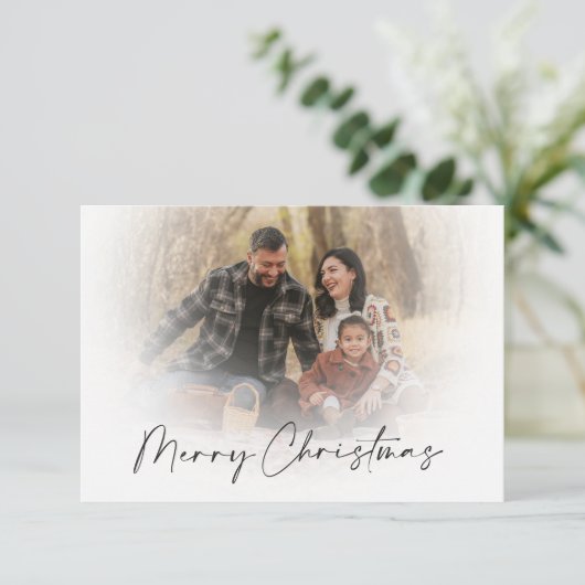 ソフトオーバーレイクリスマスフォトカード サンキューカード (スタンド正面)