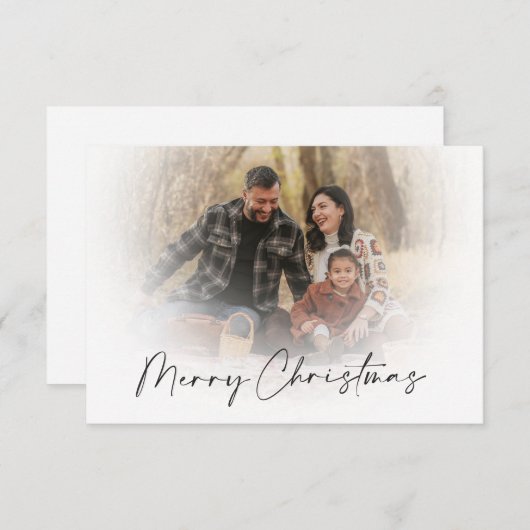 ソフトオーバーレイクリスマスフォトカード サンキューカード (正面/裏面)