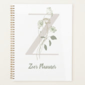 ソフトカスタムカラー花付きイニシャルZ プランナー手帳 (正面)
