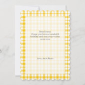 ソフトカラフルフローラ誕生日フラットグリーティングカード カード (裏面)