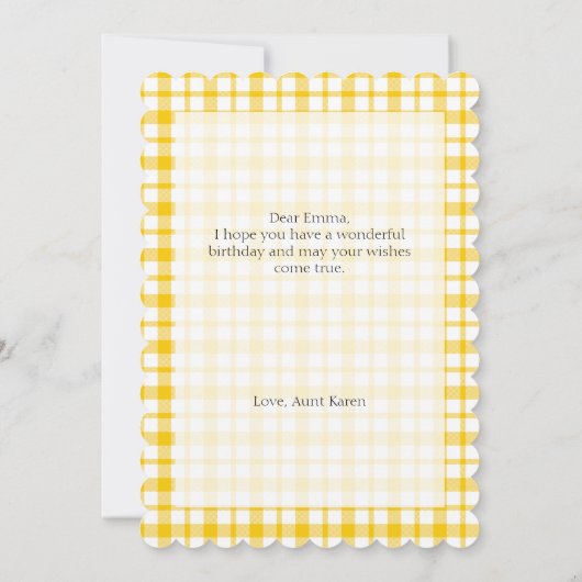 ソフトカラフルフローラ誕生日フラットグリーティングカード カード (裏面)