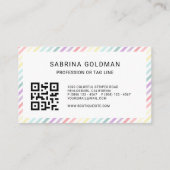 ソフトカラフルユニコーンパステルカラーQRコード 名刺 (裏面)