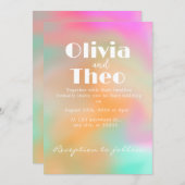 ソフトカラーのグラデーション結婚ミニマリストの呼び出し 招待状 (正面/裏面)