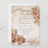 ソフトカラーのバラのウェディング 招待状 (正面)