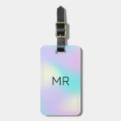 ソフトカラーのホログラフィック背景2荷物タグ ラゲッジタグ (正面縦)