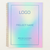 ソフトカラーのホログラフィック背景2 プランナー手帳 (正面)