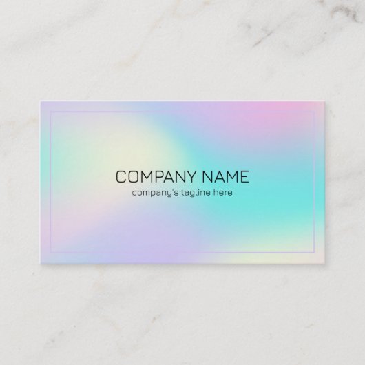ソフトカラーのホログラフィック背景2 名刺 (正面)