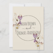 ソフトカラーの野生の花の招待状 招待状 (裏面)