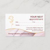 ソフトカラーエレガントピンク金ゴールドアポイントメントカード 予約カード (裏面)