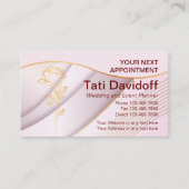 ソフトカラーエレガントピンク金ゴールドアポイントメントカード 予約カード (正面)