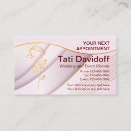 ソフトカラーエレガントピンク金ゴールドアポイントメントカード 予約カード
