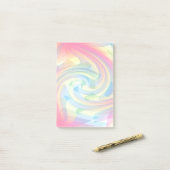 ソフトカラーズパステルスワールイエローピンクブルー抽象芸術 ポストイット (デスク上)