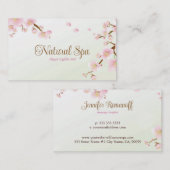 ソフトカラーズピンクさくらんぼブロッサムナチュラルスパ 名刺 (正面/裏面)
