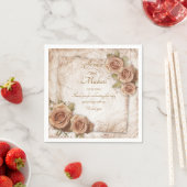 ソフトカラーバラ結婚の紙 スタンダードカクテルナプキン (インサイチュ)