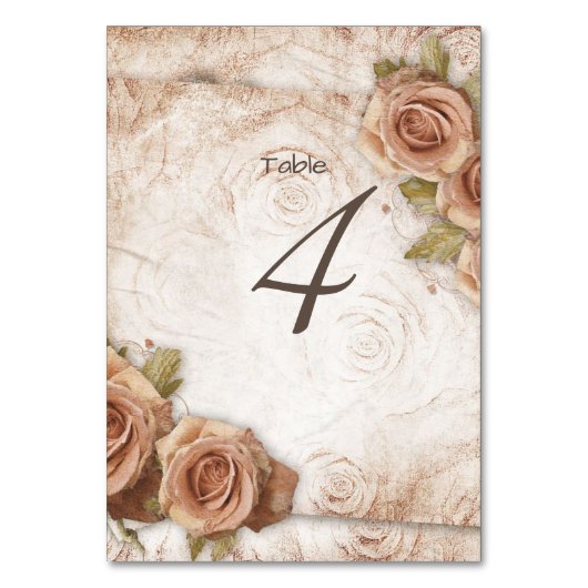 ソフトカラーバラ結婚ズ テーブルナンバー (正面)