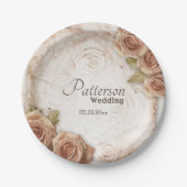 ソフトカラーバラ結婚ズ ペーパープレート (正面)