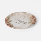 ソフトカラーバラ結婚ズ ペーパープレート (アングル)