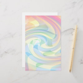 ソフトカラーパステル渦黄ピンクブルー抽象芸術 便箋