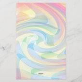 ソフトカラーパステル渦黄ピンクブルー抽象芸術 便箋 (裏面)