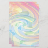 ソフトカラーパステル渦黄ピンクブルー抽象芸術 便箋 (正面/裏面)