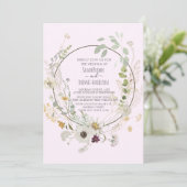 ソフトカラーワイルドフラワーベビーピンク招待状 (スタンド正面)