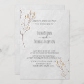 ソフトカラーワイルドフラワー焦げオレンジ招待状 招待状 (正面/裏面)