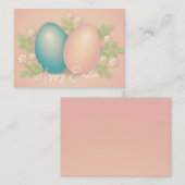 ソフトカラー復活祭の卵と春デイジーの花 ノートカード (正面/裏面)