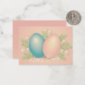 ソフトカラー復活祭の卵と春デイジーの花 ノートカード (正面/裏面インサイチュ)