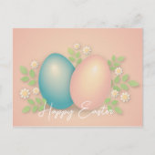 ソフトカラー復活祭の卵と春デイジーの花 ポストカード (正面)